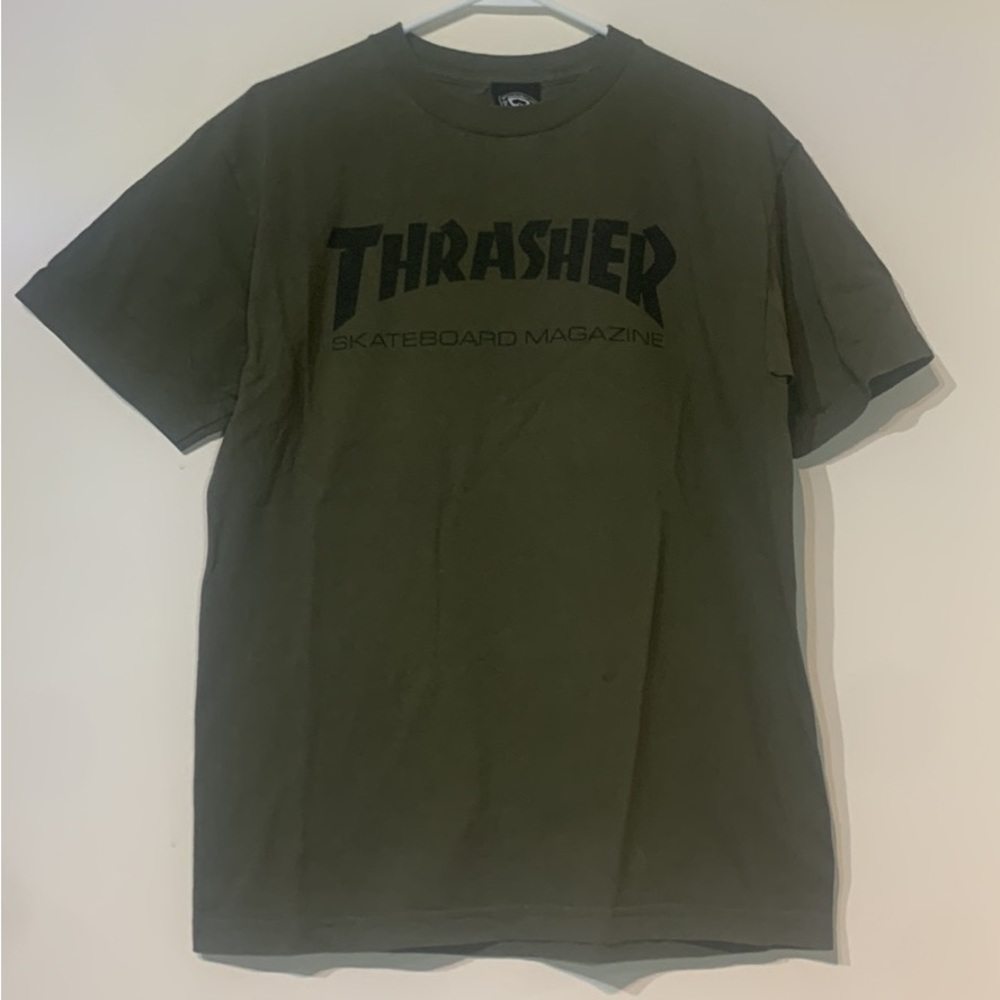 Thrasher Skateboarding Magazine Tee Medium Dark Green T-Shirt